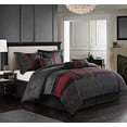thumbnail image 2 of Nanshing Corell Comforter Complete 7 Piece Set, King, Black/Red, 2 of 4