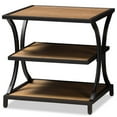 thumbnail image 1 of Baxton Studio Lancashire 2 Shelf End Table in Oak Brown and Black, 1 of 7