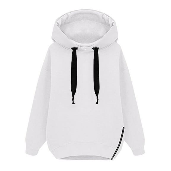 Besolor Womens Oversized Fall Winter Hooded Sweatshirt Casual Long Sleeve Hoodies Side Zipper Pullover Tops with Pockets