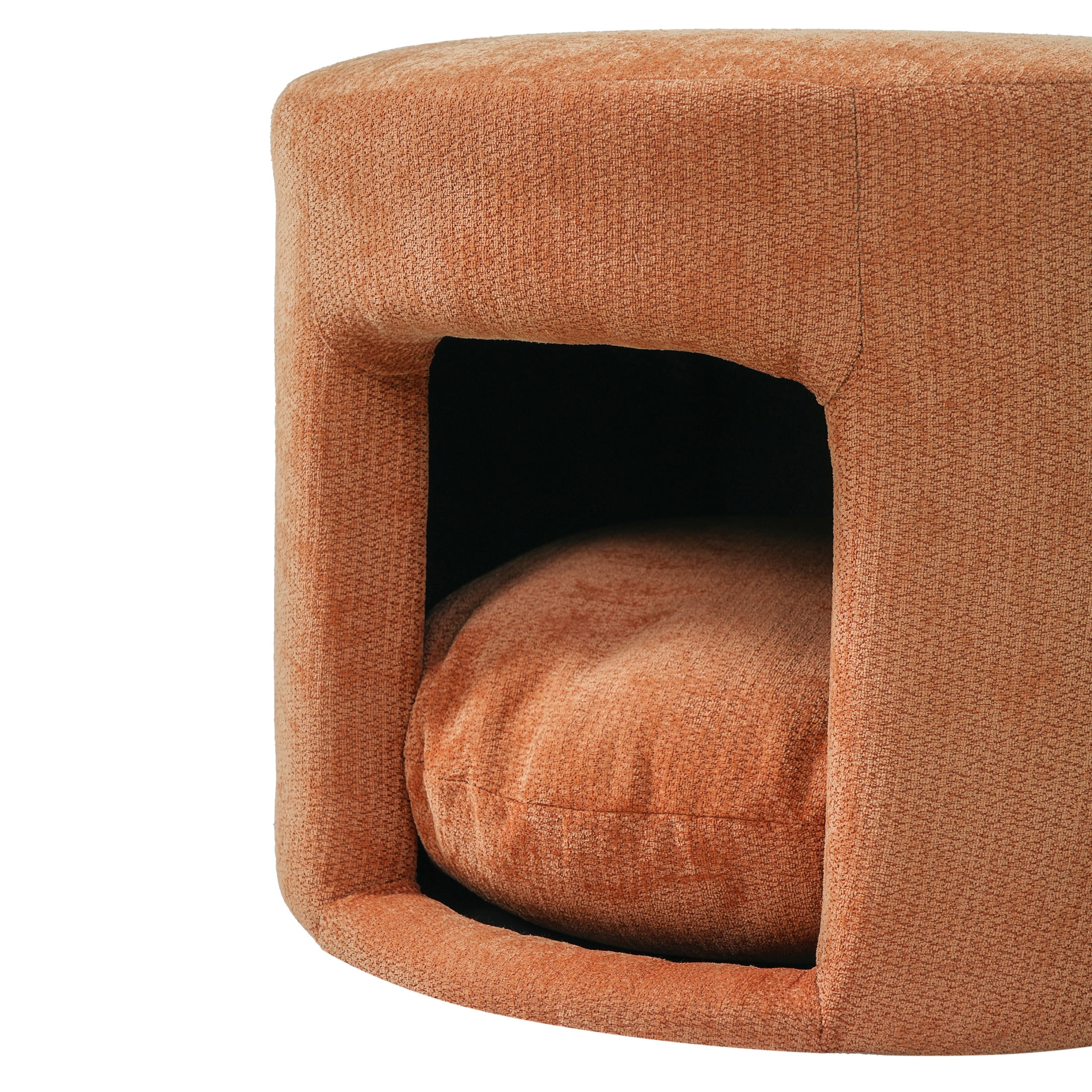 Christopher Knight Home 23.6" Pet Friendly Ottoman with Removable Cushion and Hidden Nook, Orange