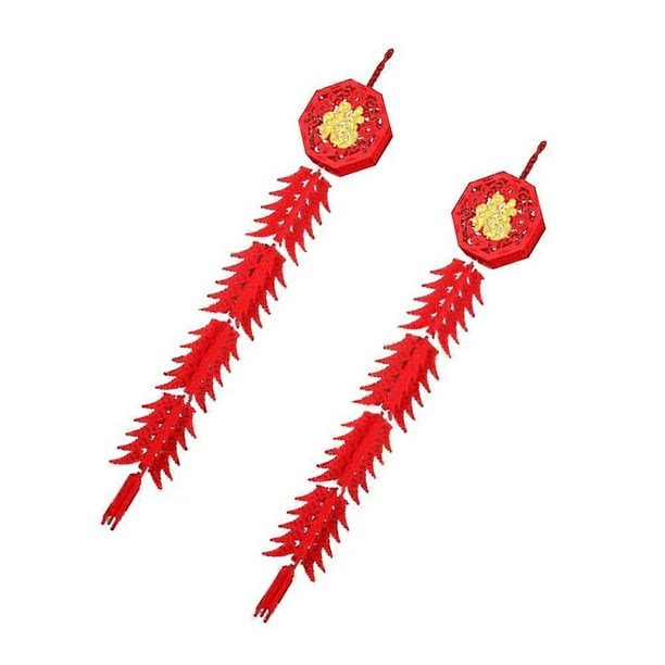 Festive Hanging Decorations Red Pepper Shaped Spring Festival Pendant 150X30X2cm 2Pcs