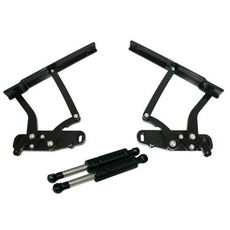 Chevrolet Hood Hinge - For 69 70 71 72 Chevelle 6061-T6 CNC Billet Machined Aluminum Hood Hinges Black
