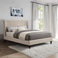 thumbnail image 4 of Ilios Innova | Cama Matrimonial Beige con Cabecera Tapizada en Lino y Poliéster | Estructura de Madera Resistente, 4 of 9