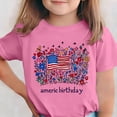 thumbnail image 2 of AHTJRT Girls Patriotic Shirts American Birthday Tee Tops Summer 4th of July Short Sleeve Tee Shirts Pink 10-11 Years, 2 of 6