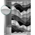 thumbnail image 3 of Shower Curtain Bathroom Set Gradient Grey Black Ocean Wave Waterproof Fabric Shower Curtains with Grommets&Hooks Summer Abstract Lines Privacy Bath Curtain for Bathtub 36x72in, 3 of 7
