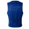 thumbnail image 4 of Oplxuo Men's Shiny Paisley Suit Vest Gothic V Neck Medieval Waistcoat Formal Business Slim Fit Sleeveless Tuxedo Jacket, 4 of 7