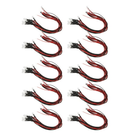 

Diode Wired LED Round Head Diode Convenient Illumination For Indicator Light Signal Light Decoration White Light Glows Pink