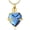 Gold Color-Blue, variant on Crystal Heart Cremation Necklace for Ashes - Your Wings Were Ready But My Heart Was Not Angel Wings Pattern Crystal Pendant Urn Memorial Jewelry