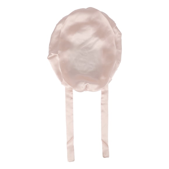 Bonete de cabello de seda sintética Unique Bargains con correas ajustables, gorro de dormir para mujeres, color rosa claro