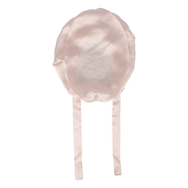Bonete de cabello de seda sintética Unique Bargains con correas ajustables, gorro de dormir para mujeres, color rosa claro