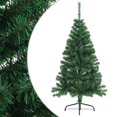 thumbnail image 1 of vidaXL Artificial Half Christmas Tree with Stand Green 150 cm PVC, 1 of 5