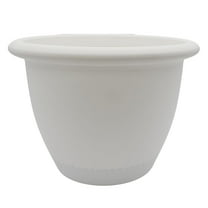 The HC Companies Sevilla Round Self-Watering Pot with Internal Disk, 16 Inch, White