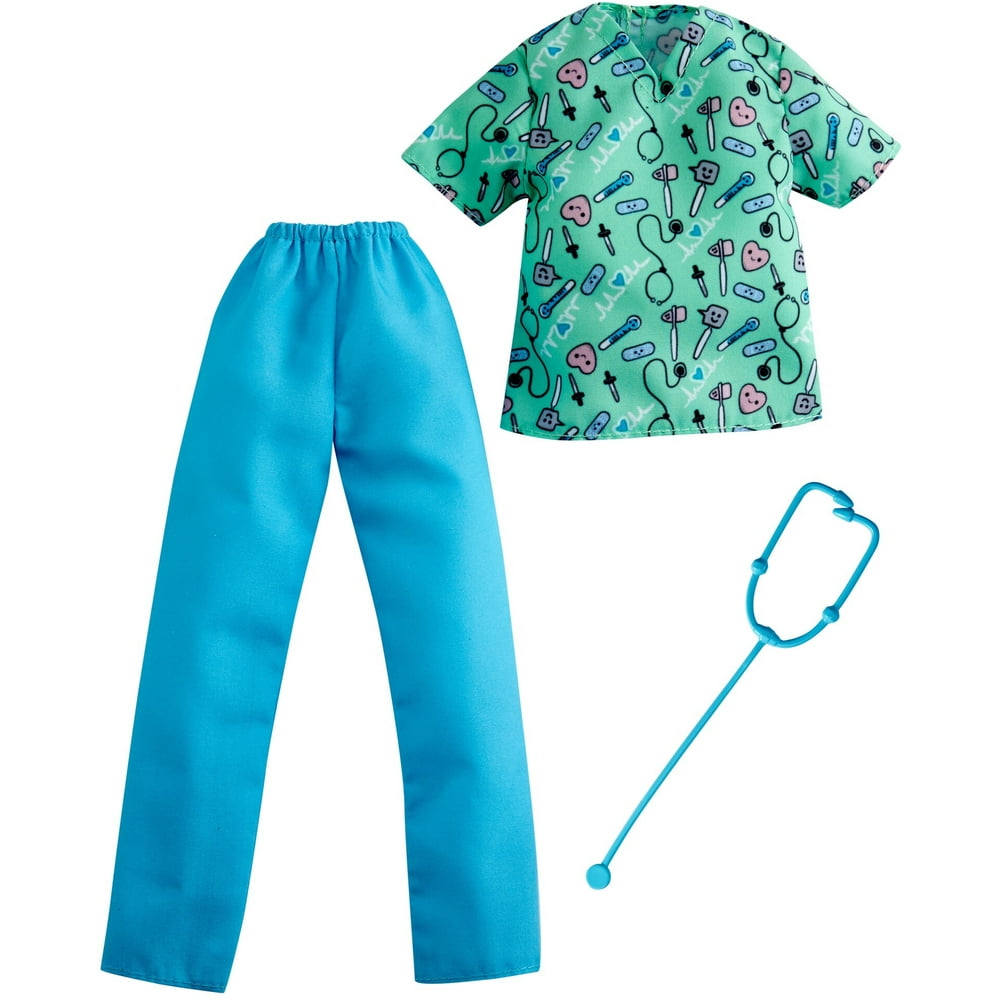 Barbie Fashion Pack, Career Nurse Doll Clothes for Ken with 1 Scrubs Outfit & 1 Stethoscope