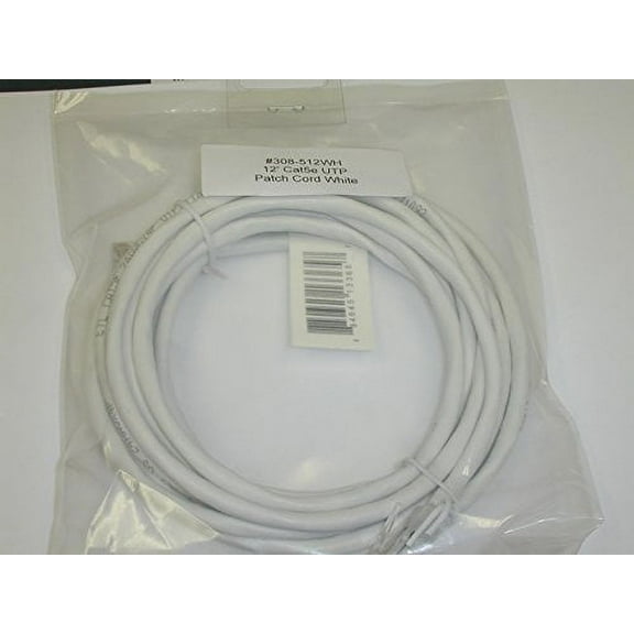 308-512WH MODULAR PATCH CORD RJ45 12 FOOT WHITE ( 1 EACH) - 308-512WH