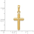 thumbnail image 5 of 14K Yellow Gold Polished Cross With Stripped Border Pendant (23 X 11) Made In United States k5448, 5 of 6