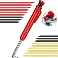 thumbnail image 4 of Solid Carpenter Pencil Built-in Pencil Sharpener Suitable for Woodworking Architect's Mechanical Pencil Deep Hole Marking Kit 1 pen 2 refills A, 4 of 6