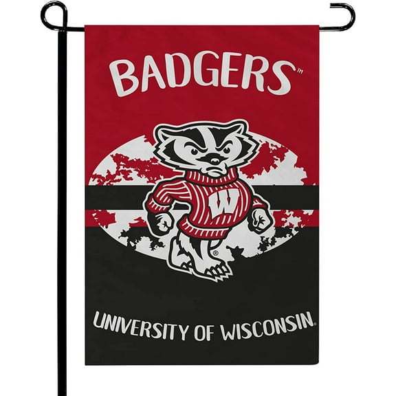 University of Wisconsin Badgers Double Sided Garden Flag Banner 12x18 Inch Alternate Design