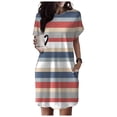 thumbnail image 1 of WILLBEST Vestidos de Algodon Vestido Camisero Suave para Mujer, Vestido Túnica Informal de Verano de Manga Corta, Vestido Holgado Estampado con Bolsillos Chica, 1 of 3