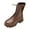 Brown, variant on Winter Lace-Up Motorcycle Boots for Women, Mid-Calf Chunky Heels, Side Zip, Casual Fashion Footwear for Outdoor and Daily Wear Black,41