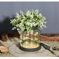 thumbnail image 3 of Vintage Glass Farmhouse Vase - Handmade Rustic Lantern Planter with Bonus Artificial Flowers & LED Lights (Home Decor Centerpiece), Farmhouse Wedding/Christmas Decor, Housewarming Gift, 3 of 4