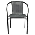 thumbnail image 5 of Emma + Oliver Indoor/Outdoor Stacking Rattan Restaurant Patio Chairs, Set of 2, Gray, 5 of 11