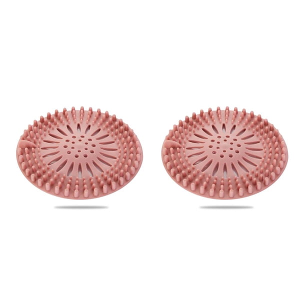 Filtro de fregadero de alcantarillado Bearachild escurridor de pelo reutilizable Tapón TPR Rosa 2Conjunto