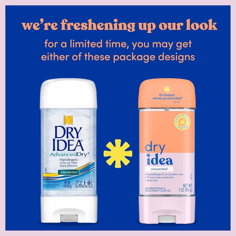 4 pack) Dry Idea Advanced Dry Hypo Allergenic Clear Gel