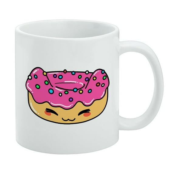 Cute Kawaii Cat Donut White Mug