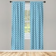 thumbnail image 3 of Ambesonne Floral Boho Curtains, Simple Vintage Flowers, Pair of 28"x95", Pale Azure Blue White, 3 of 5