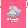 thumbnail image 4 of Inktastic My Babysitter Loves Me Cute Elephants Clouds Moon and Stars Boys or Girls Baby Bodysuit, 4 of 5
