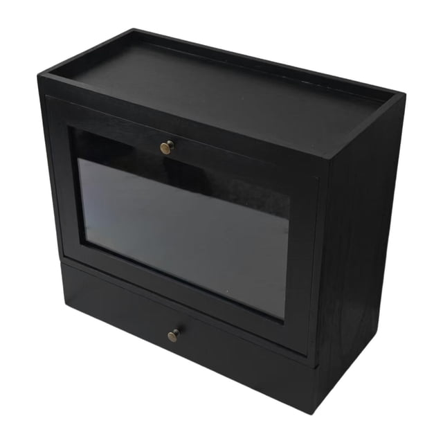 Organizador de perfumes para hombres, vitrina para cosméticos, soporte para perfumes, almacenamiento de joyas Negro
