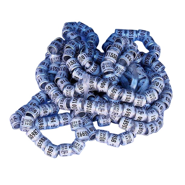 100 Uds anillos para patas de Paloma bandas para pies de Paloma 2024 identificación de aves portátil duradera numerada 8mm para aves de corral pequeña