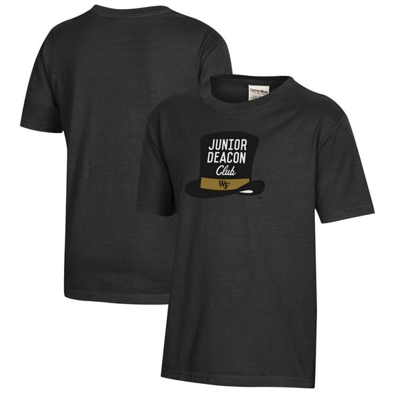 Youth  Black Wake Forest Demon Deacons Logo Comfort Wash T-Shirt