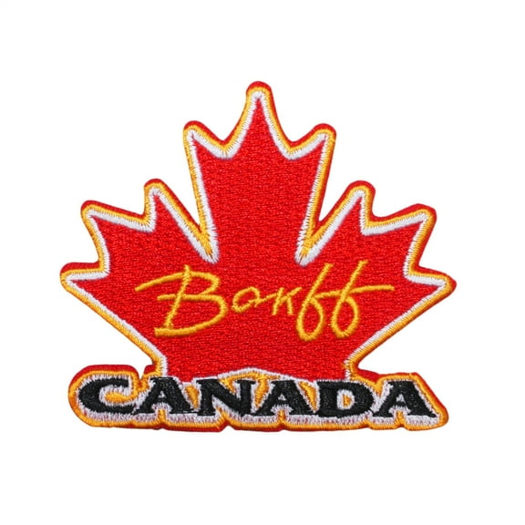 Canada Banff Maple Leaf Travel Patch National Park Souvenir Iron-On Applique