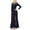 Navy, variant on ADRIANNA PAPELL Womens Navy Lace Side Slit 3/4 Sleeve Crew Neck Maxi Formal Fit   Flare Dress 8