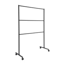Dwellnix Modern Black Cylinder Pedestal Display Rack, 3-Tier Freestanding Stand for Clothes, Apparel Store with  Wheels and Brakes