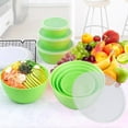 thumbnail image 5 of Set of 4 Pcs Round Nesting Bowls,Big Bowl Food Storage Containers,Green Reusable Plastic Bowl,Mixing Bowls with Lids for School,Home, 5 of 6