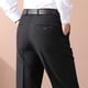 thumbnail image 5 of Pantalones largos para hombre, pantalones de traje con cremallera y bolsillo, pantalones rectos de tubo para negocios, pantalones de color liso, pantalones de poliéster para hombre., 5 of 9