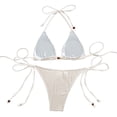 thumbnail image 6 of NTACZA Swimsuits for Women Two Piece Triangle Halter String Bikini Sets Cheeky Backless Bathing Suits Women M, 6 of 6