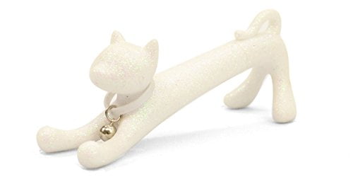 Xonex Cat Desk Pen, Black Ballpoint - Glitter White