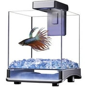 Angle View: Aqua Culture Betta Cube with LED Light Fish Tank (ML90579)