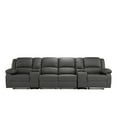 thumbnail image 2 of Home Theater 4 Seat Recliner Sofa with Cup Holders, Grey, 2 of 7