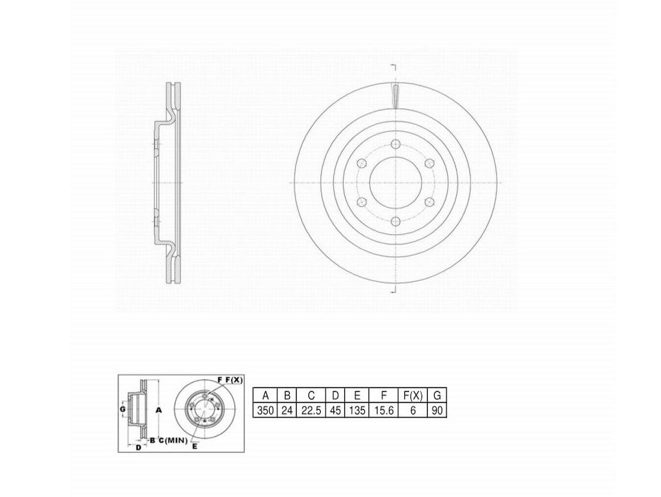 UltraHC Coated High Carbon Brake Rotor, Rear UR023878, Ford F-150 2021-2022