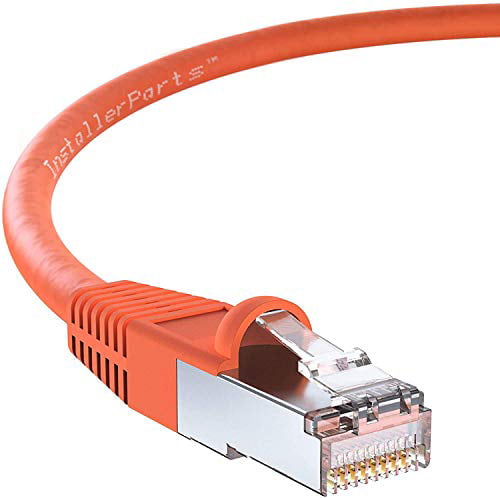 Orange 10 Pack Professional Series Ethernet Cable CAT5E Cable Shielded Booted 6 FT 1Gigabit/Sec Network/Internet Cable 350MHZ FTP InstallerParts 