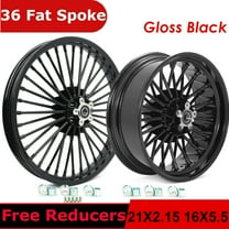 Fat Spoke Wheels Rims Set 21x2.15 16x5.5 for Harley Dyna Fat Bob FXDF 2008-2017 Low Rider FXDL FXDLS 2006-2017 Street Bob FXDB FXDBP Switchback FLD Wide Glide FXDWG Super Glide FXD FXDC EFI FXDCI