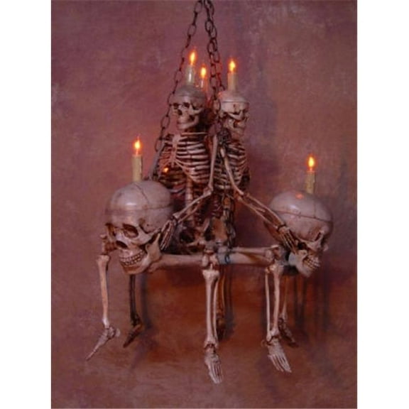 Chandelier Skeleton  3 Medium Skeletons Sitting on 3 Femurs with 3 Skulls