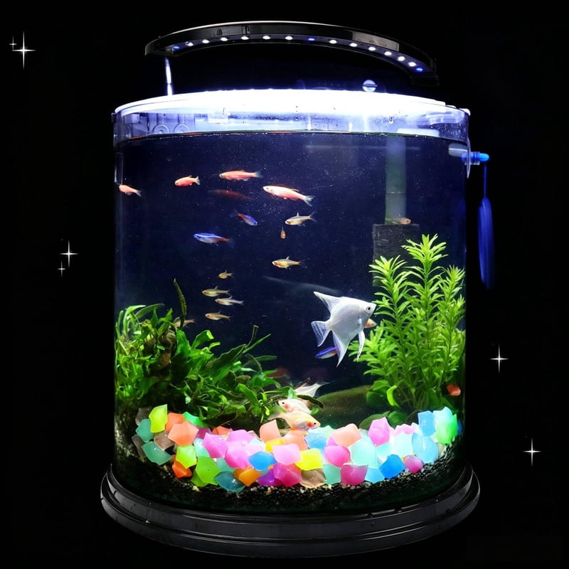 300 PCS Resin Glow in The Dark Rocks, 0.55 Inch Luminous Pebbles for Aquarium, Garden, Pathway, Vase - Safe Non-Toxic Glowing Stones for Fish Tank, Turtle Tank, Night Light Decor, Crafts