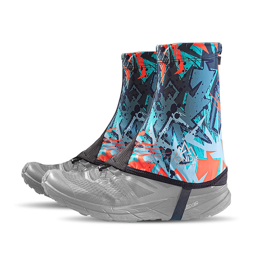 AONIJIE Low Trail Gaiters Reflective Ankle Gators Protective Shoe Covers With UV Protection & Breathable & Sand Prevention For Triathlon Marathon Hiking (Black Blue
