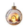 thumbnail image 2 of Lighted Christmas Ball Ornaments Clear Miniature Winter Scene Baubles with Glowing LED for Holiday Tree Decor, 2 of 7