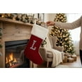 thumbnail image 3 of Personalization Mall Farmhouse Initial Red Christmas Stocking, Ivory Faux  Fur, 3 of 4